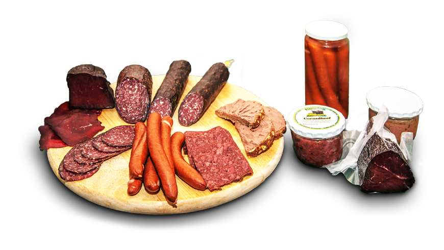 Auswahl unserer Büffel-Wurstwaren vom Hof Kieselhorst